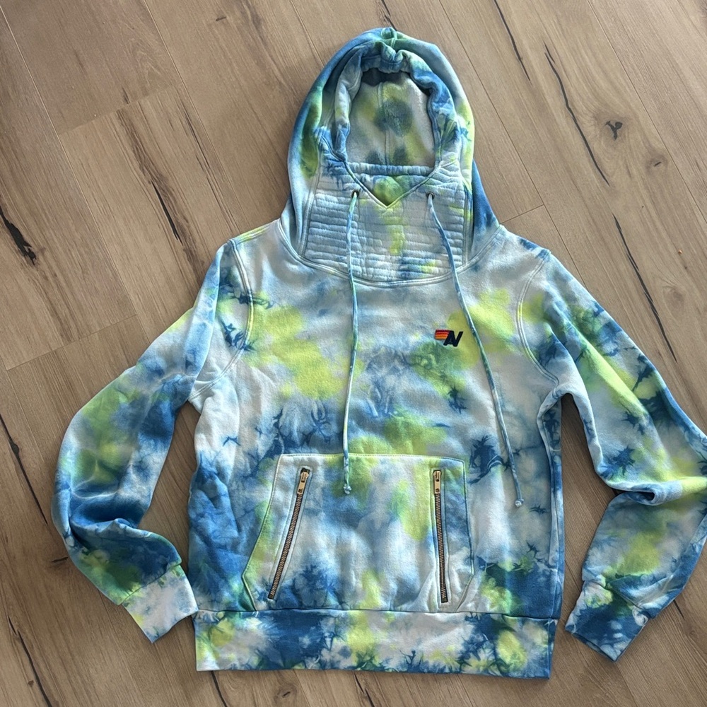 Aviator Nation Rare Ninja Hoodie Blue and Yellow